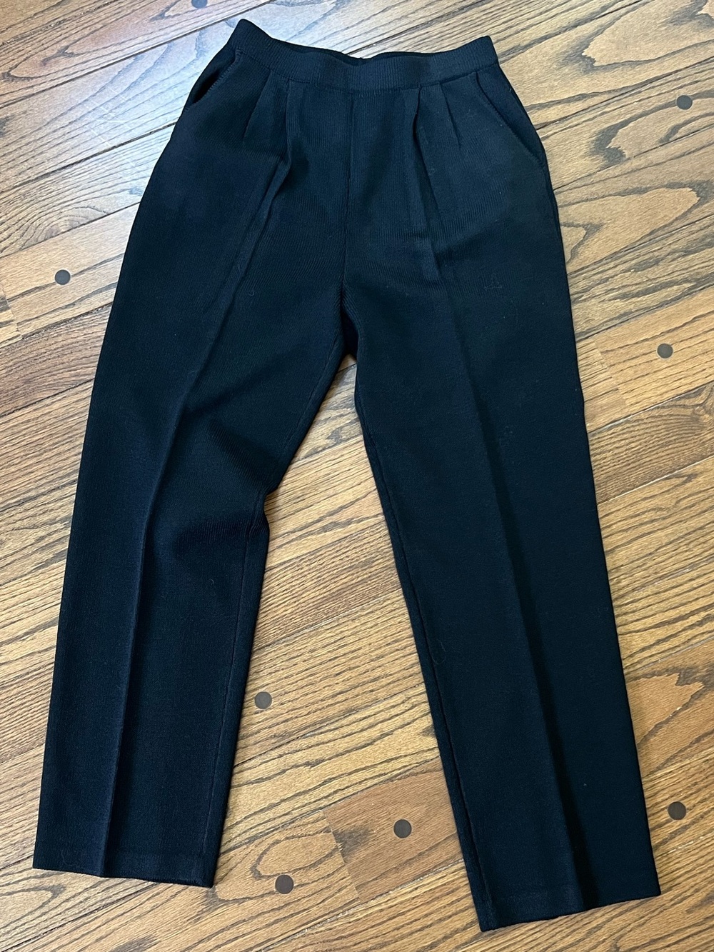 St. John Black Tailored Knit Trousers